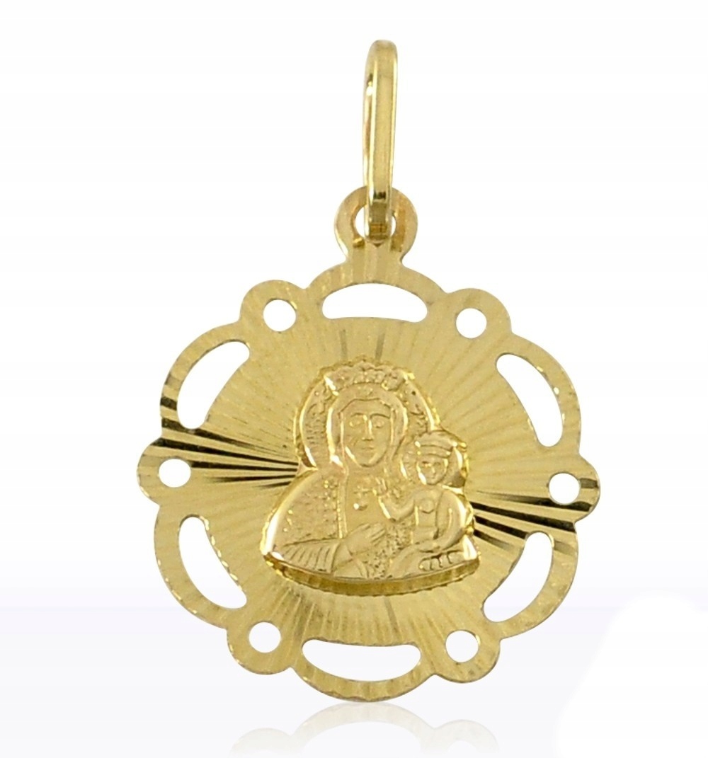 Zlatý Medailonek Panna Maria Čenstochovská Pr. 585 Gravírování Bonus!