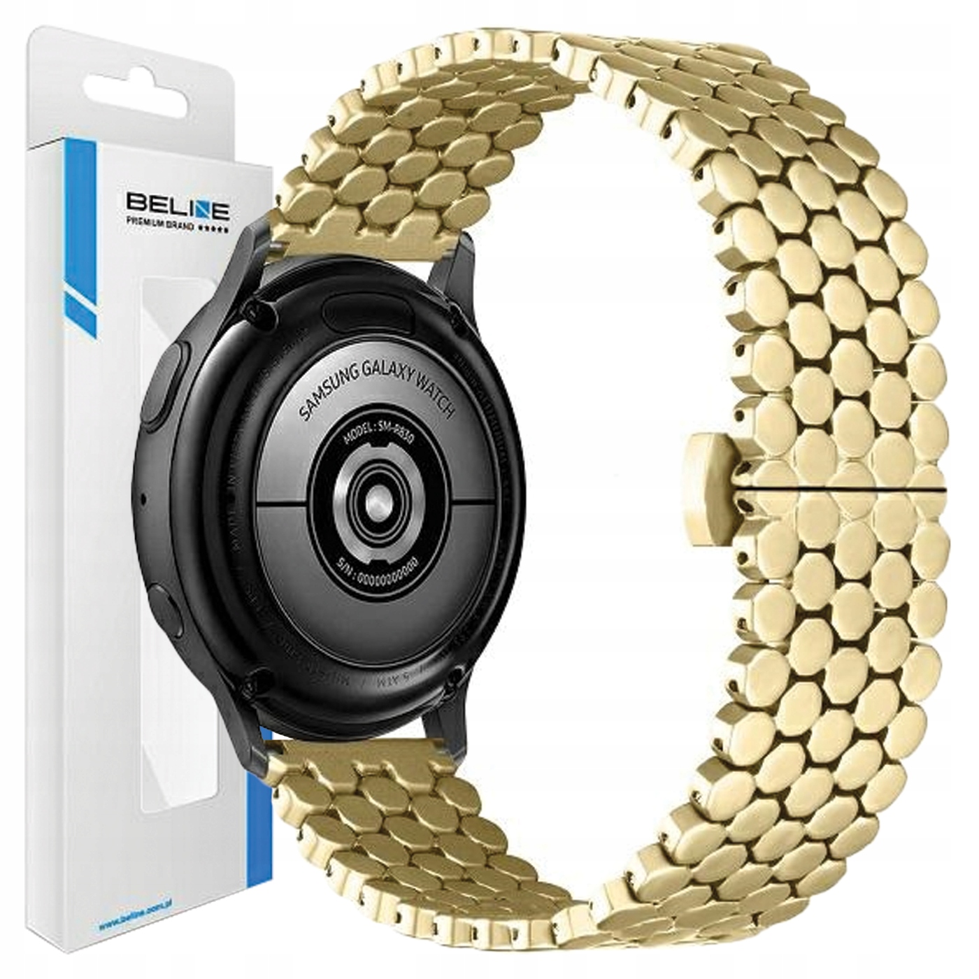 Beline Watch szíj 20mm fém Honeycombarany /gold box