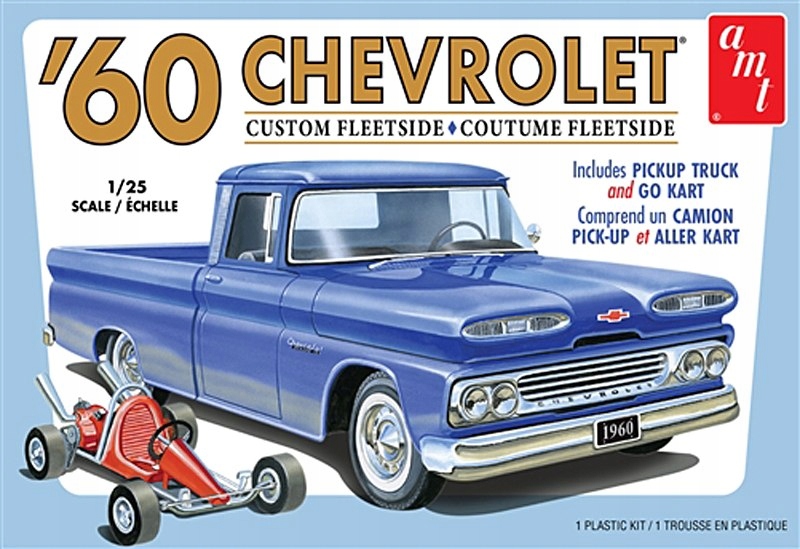 Model Plastikowy - Samochód 1:25 1960 Chevy Custom Fleetside Pickup w/Go Ka