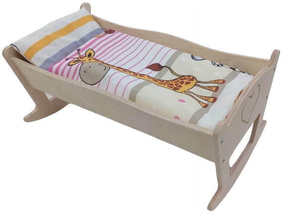 KOŁYSKA DLA LALEK DUŻA GRAWER. POŚCIEL BAWEŁNIANA
