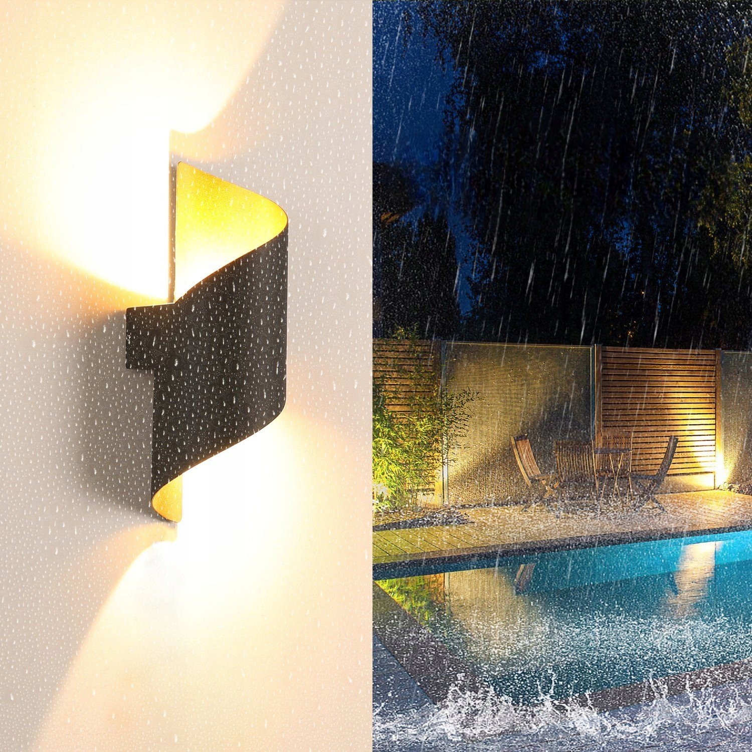 NOWOCZESNY KINKIET LED WEWNĄTRZ/NA ZEWNĄTRZ IP65 WODOODPORNY 10W Klasa efektywności energetycznej A