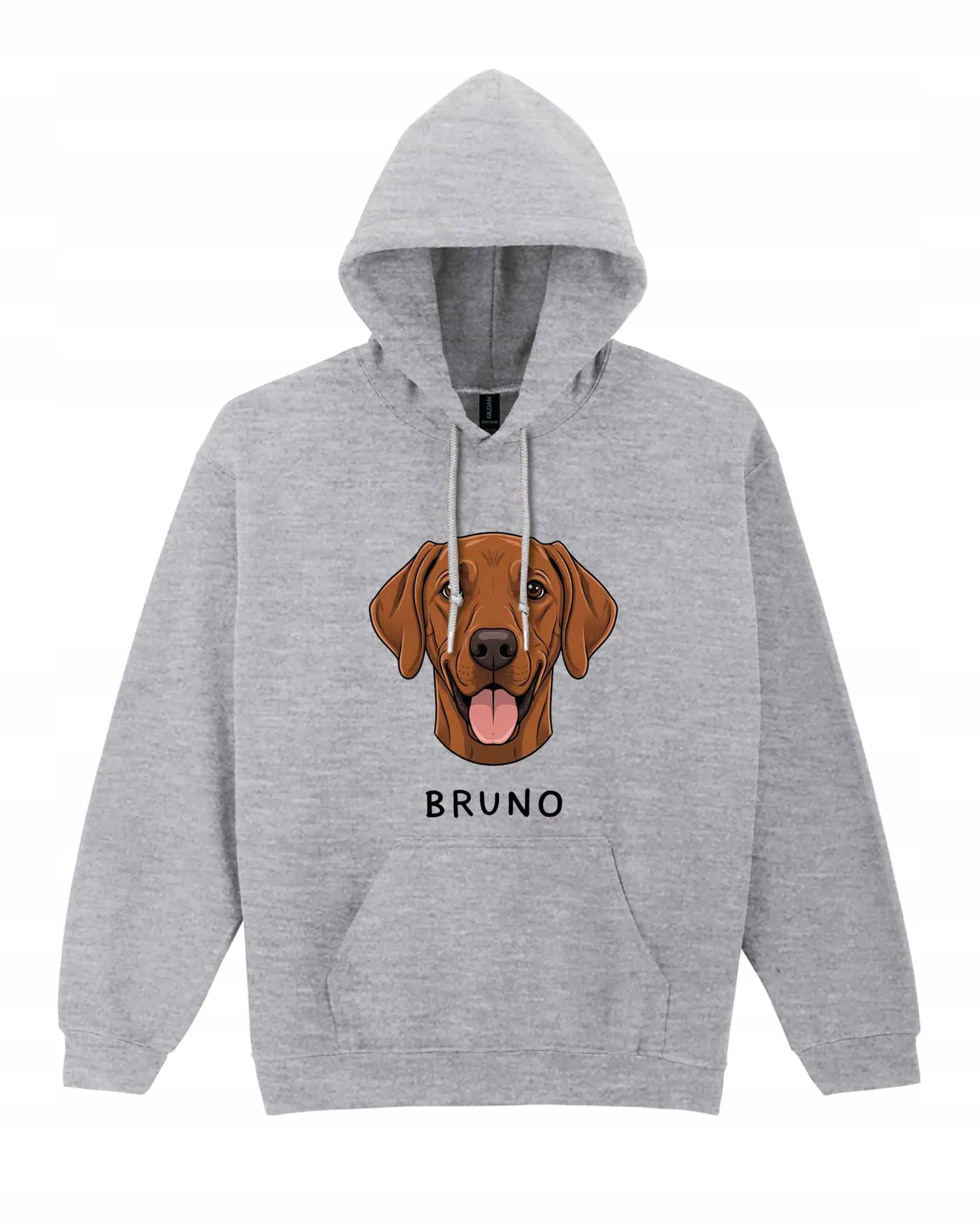 Mikina s kapucí Maďarský výhonek Personalizovaný pes Šedá XL