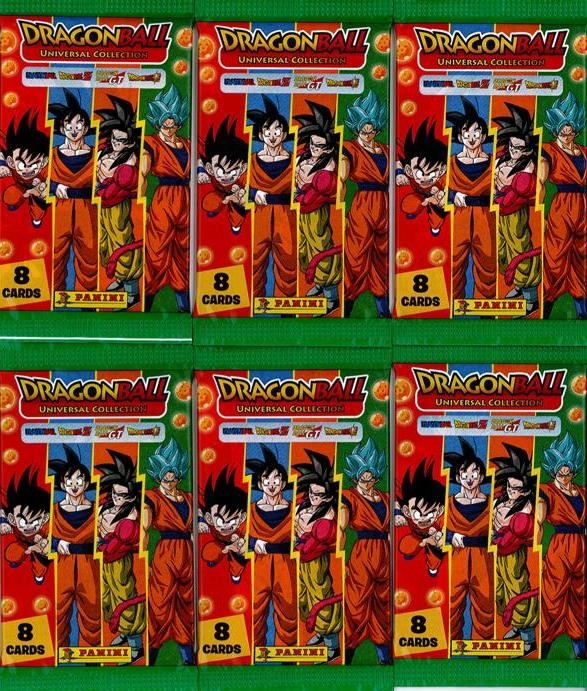 6 SASZETEK Z KARTAMI DRAGONBALL UNIVERSAL COLLECTION PANINI