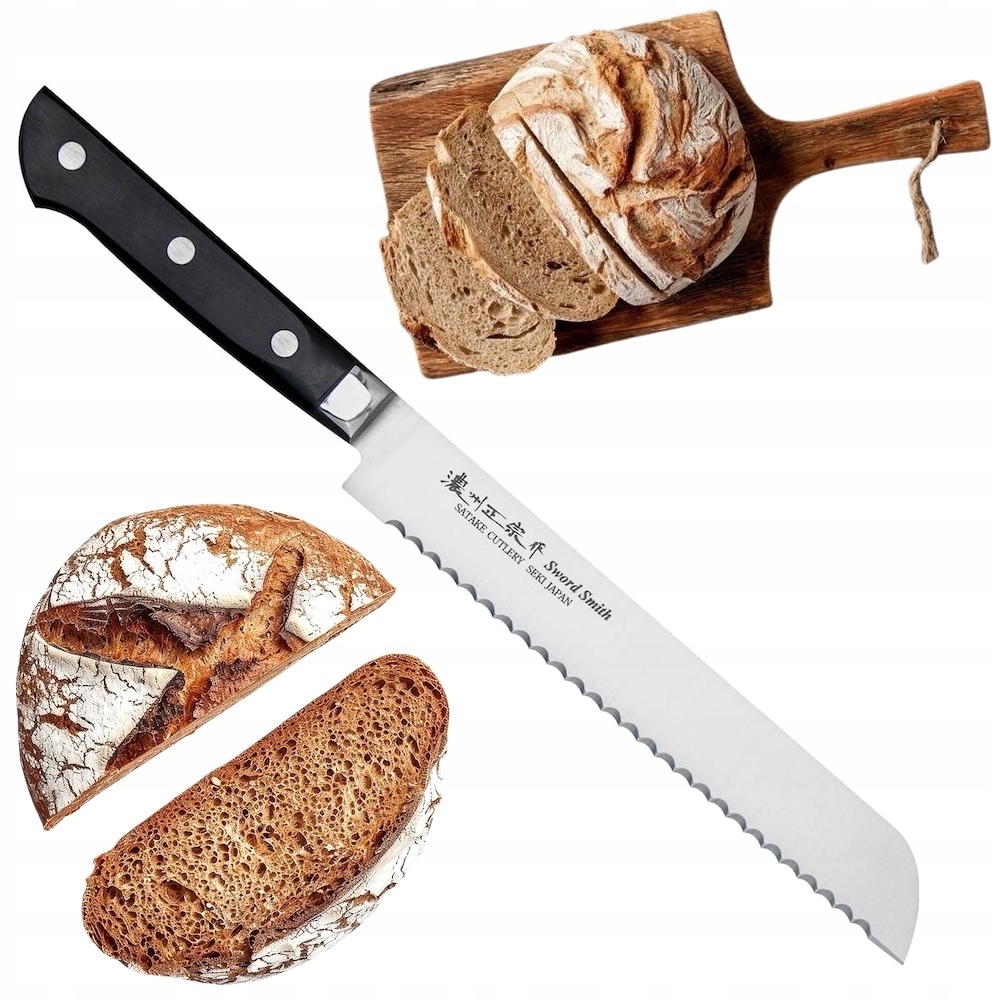 Satake Katsu Japonský kuchynský nôž na chlieb a rožky 56-58HRC 20 cm
