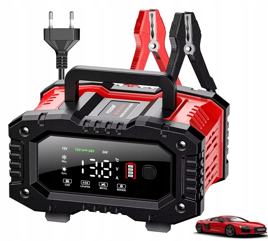 Prostownik Samochodowy do Akumulatorów 12V 24V 20A Agm