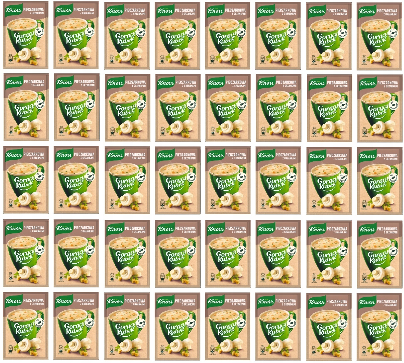 40x 15g Knorr Gorący Kubek Pieczarkowa z grzankami Karton