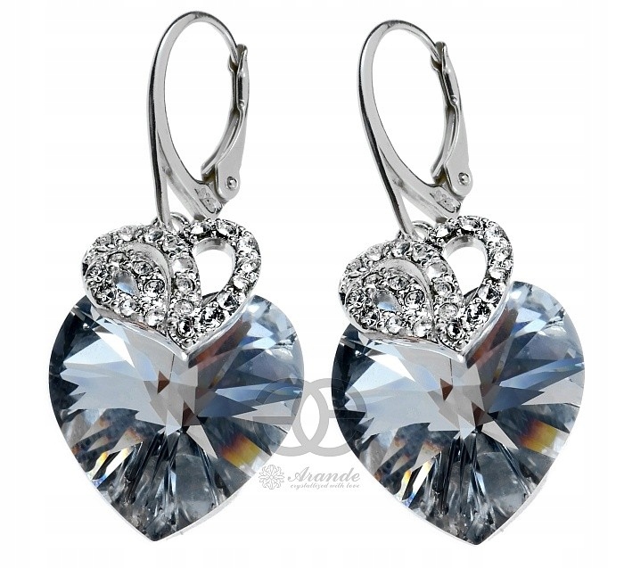 Krystaly Special náušnice Comet Heart Stříbro