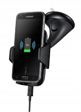 Indukcyjny uchwyt samochodowy Wg Qi czarny z szybkim ładowaniem i regulacją
