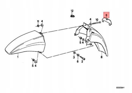 Pokrywka błotnika BMW K 75 R 80 R 100 K 100 PRZÓD Stan opakowania oryginalne
