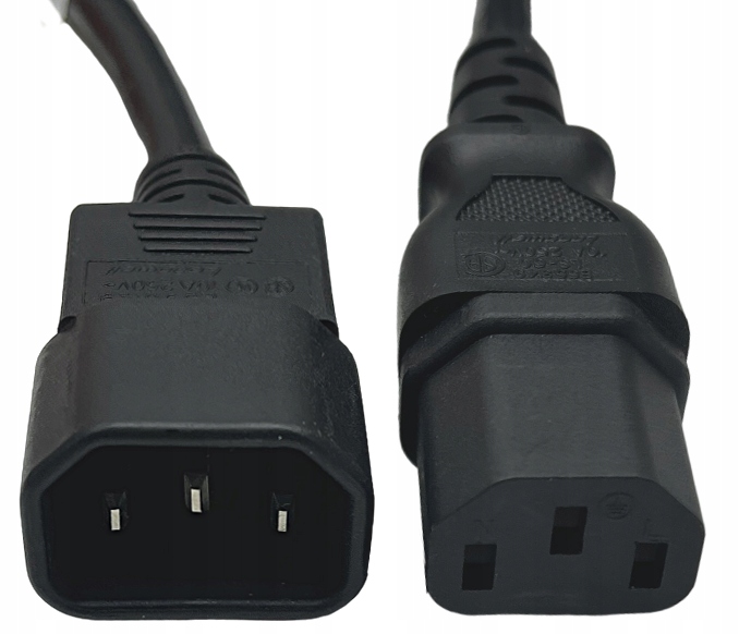 Kabel Przedłużacz C13 - C14 0,8 m