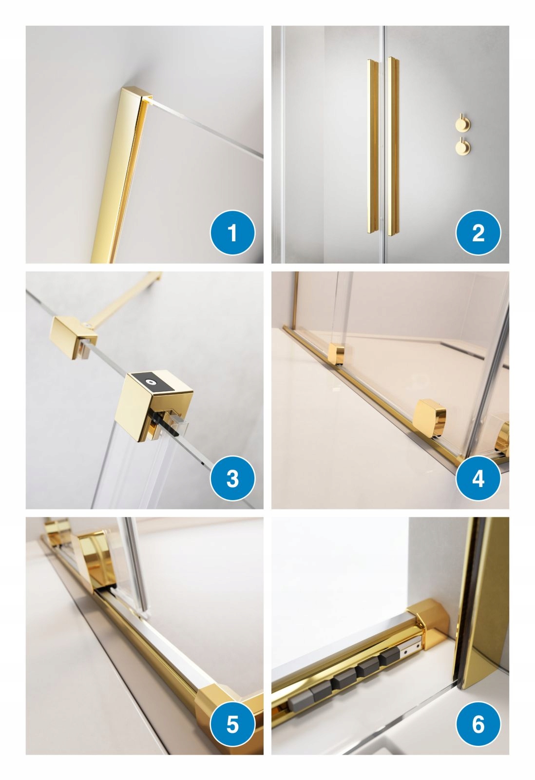 Drzwi przesuwne Furo Gold DWD 180 szkło UltraClear Szerokość produktu 180 cm