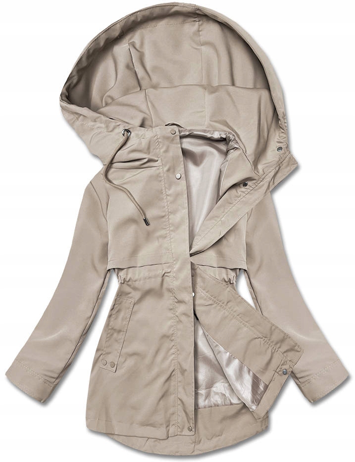 Bunda S Kapucí B8128 Béžová 50