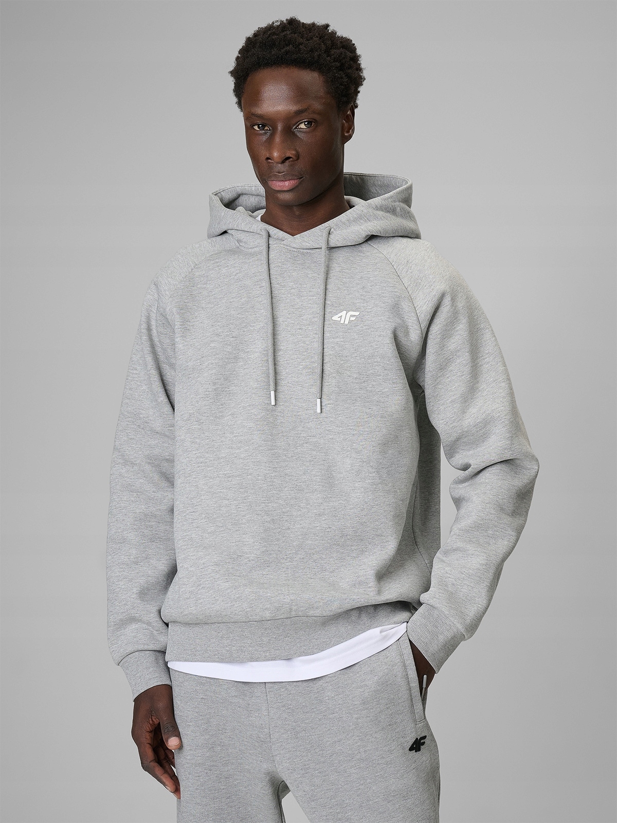 4F Tepláková Mikina Šedá Zateplená Regular S