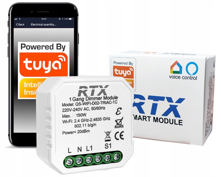 

Ściemniacz Regulator Światła Tuya WiFi Dopuszkowy