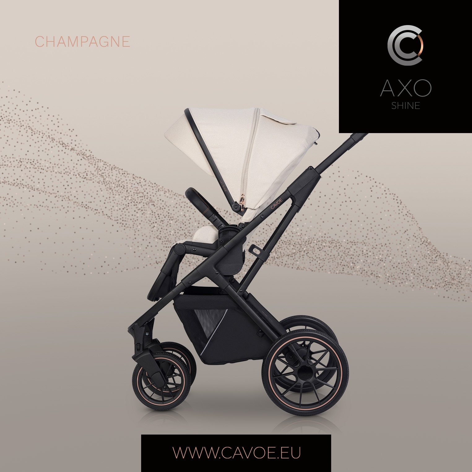 Wózek spacerowy spacerówka CAVOE AXO SHINE LEKKI Stan opakowania oryginalne