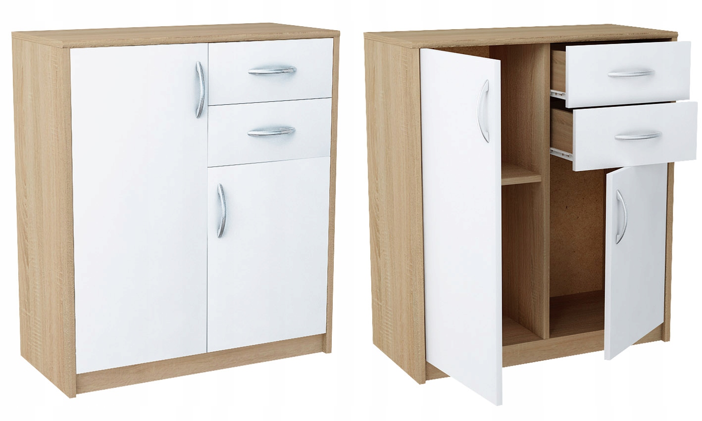 

Komoda Szafka K020 półka, szuflady Sonoma-Biały