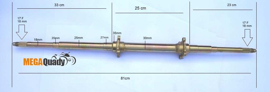 928344 - Задний мост 81 см багги картинг 49cc / 125cc новый