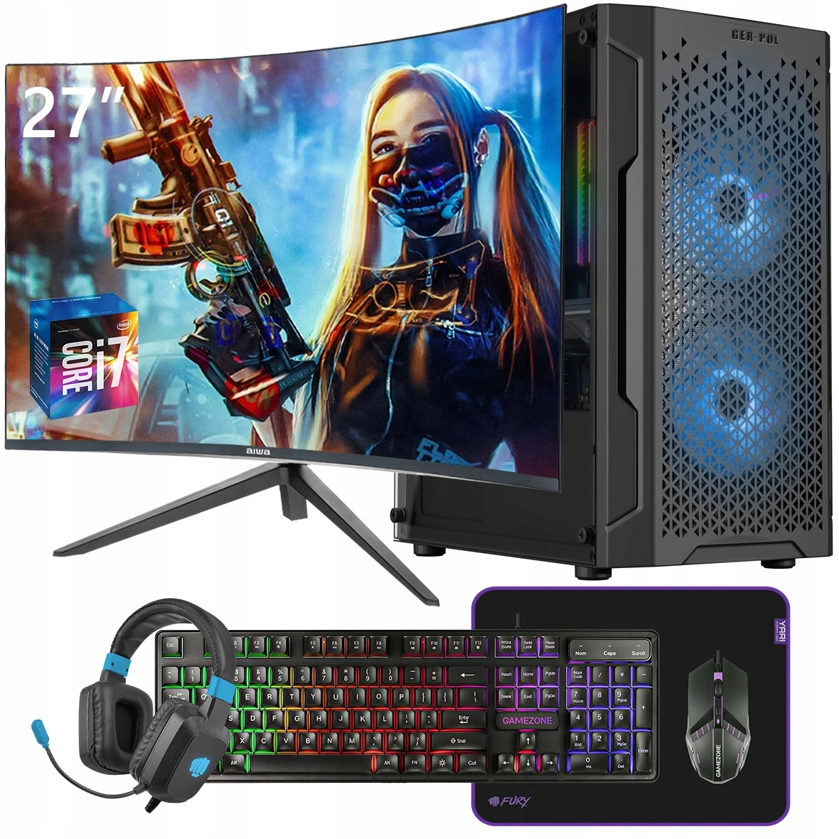 Počítačová sada Core i7 16GB Ram 512GB Ssd WiFi Monitor 27"