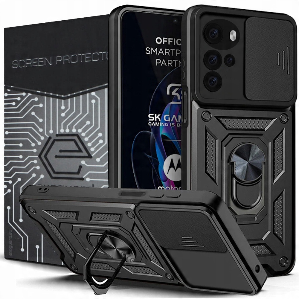 

Case Ring Etui Pancerne+szkło do Motorola Moto G22