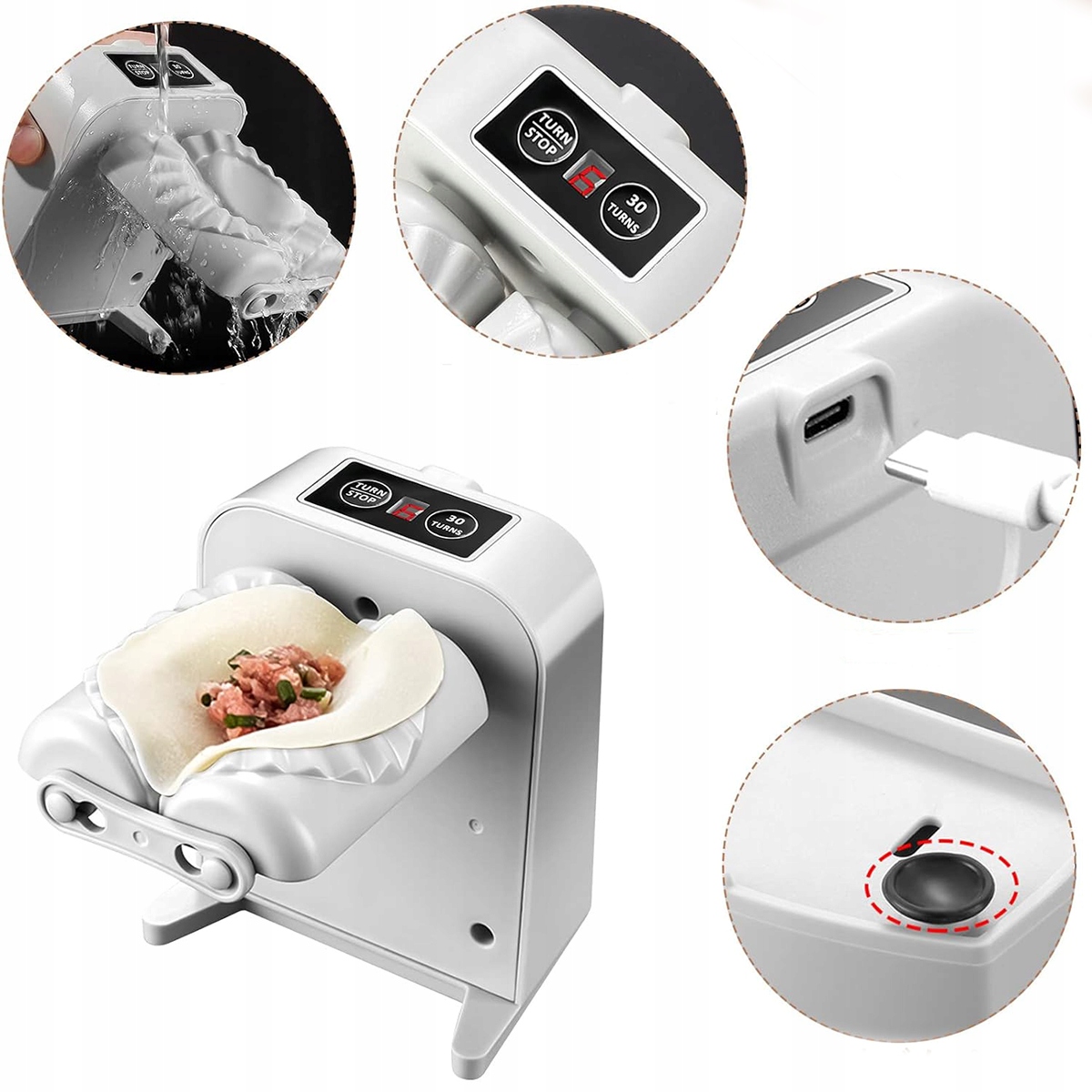 AUTOMATYCZNA ELEKTRYCZNA MASZYNKA DO ROBIENIA LEPIENIA PIEROGÓW PIEROGARKA Marka bez marki