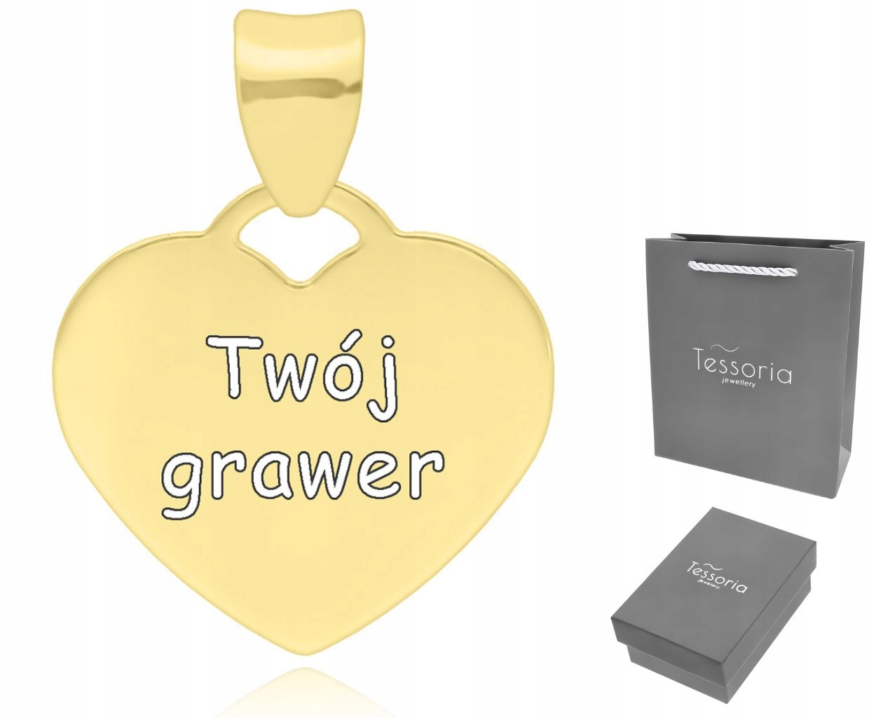 Zlatý Přívěsek Hladké Srdce Pro Ženy Gravírování 585 Jako Dárek