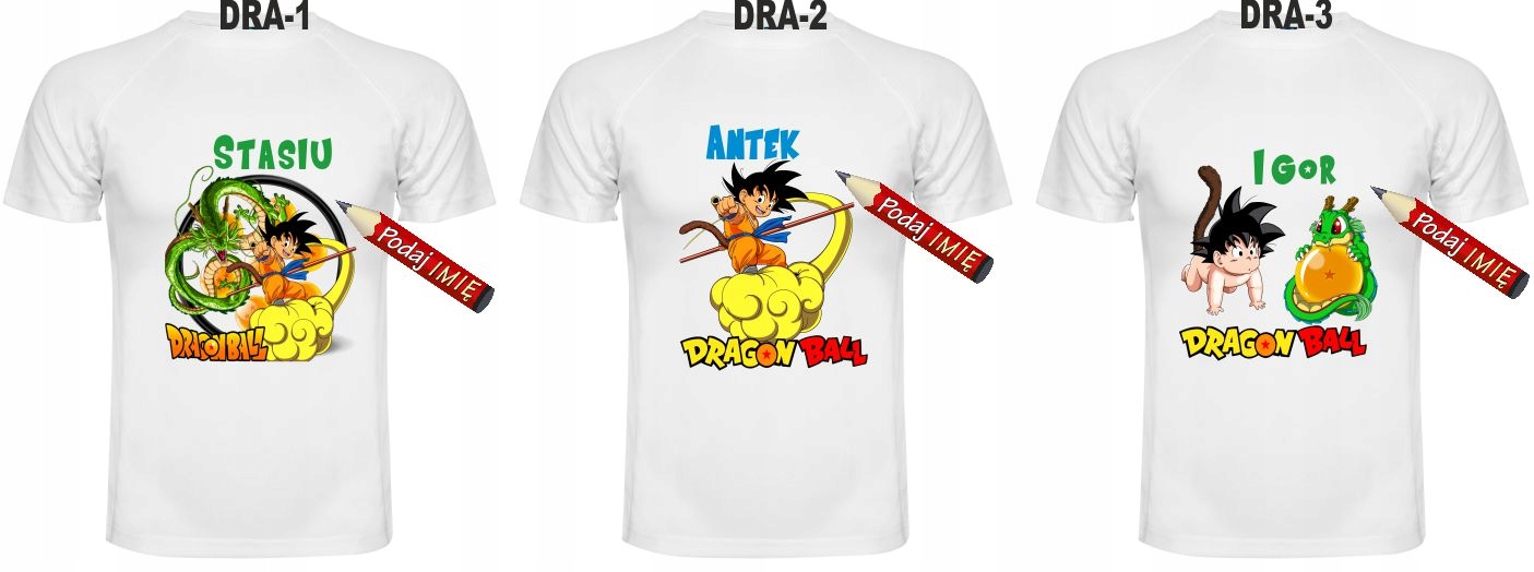 T-shirt imię Dragon Ball Z Super San GOKU 122-128 cm Bohater Inny