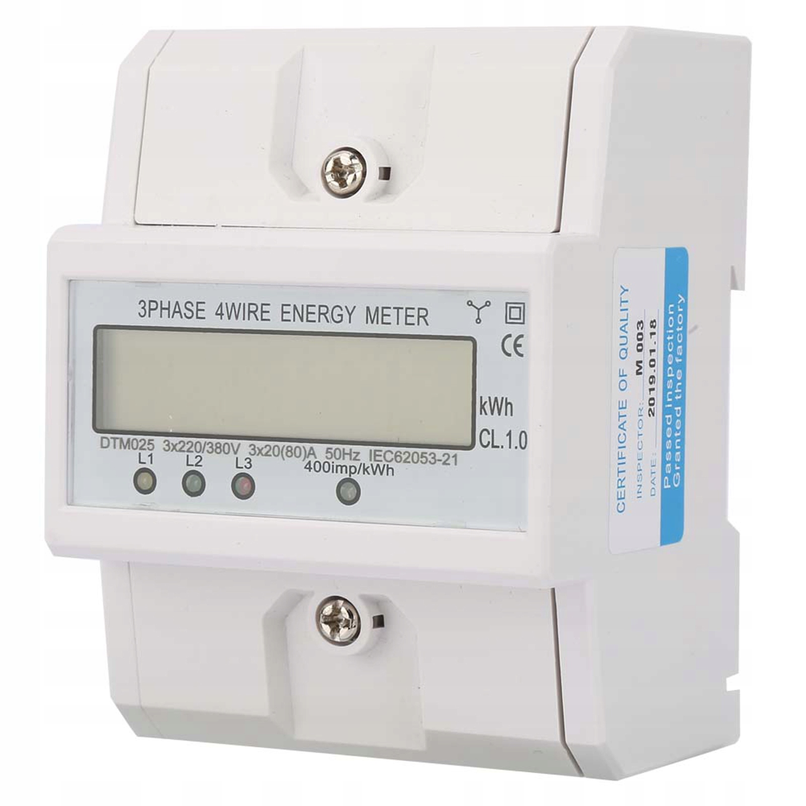 Počítadlo Energie Třífázový Počítadlo Proudu 3x20(80)A 4P 3-FÁZOVÝ LCD