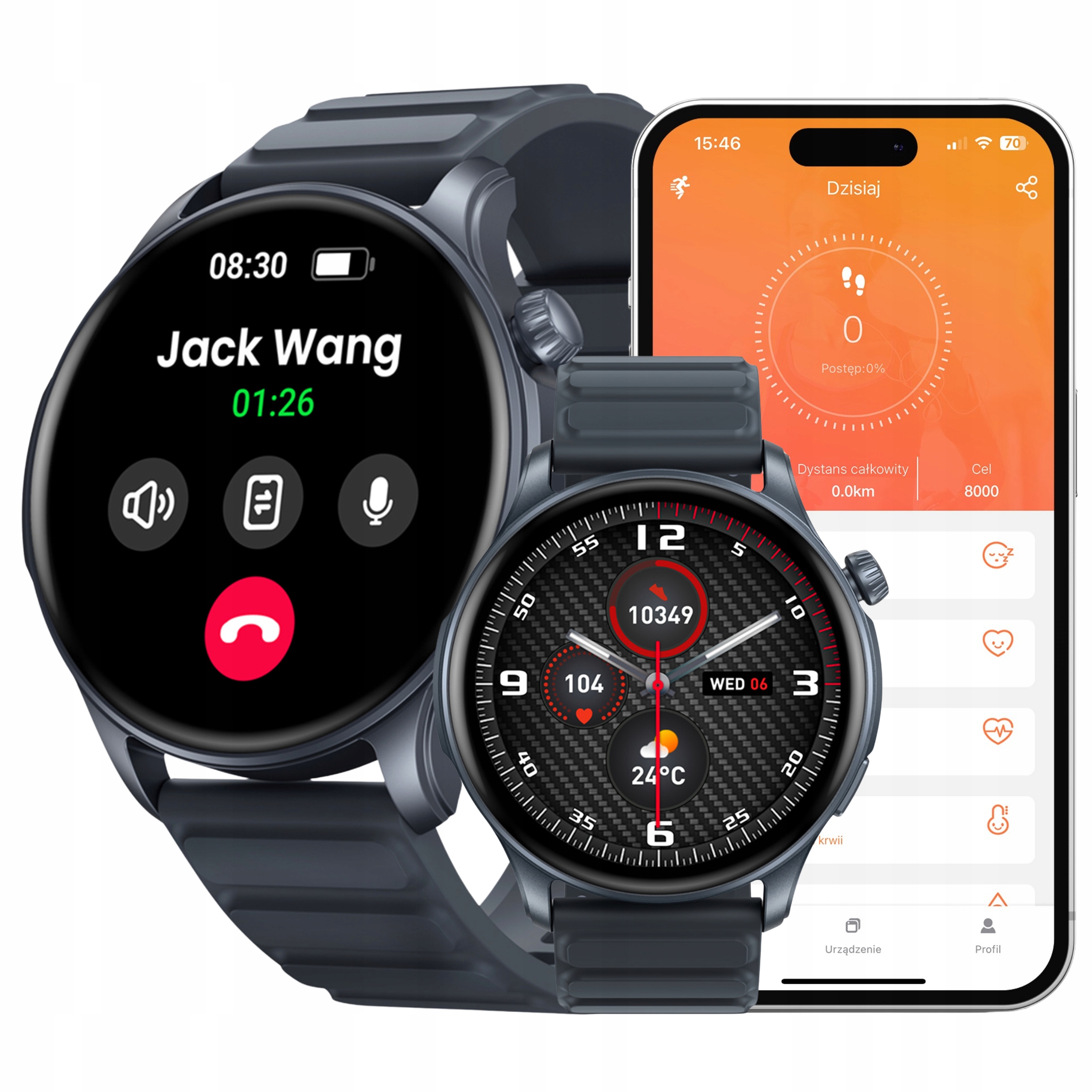 Zeblaze Btalk 3 Pro Szary Amoled zdrowie 100 trybów sportowych Bluetooth