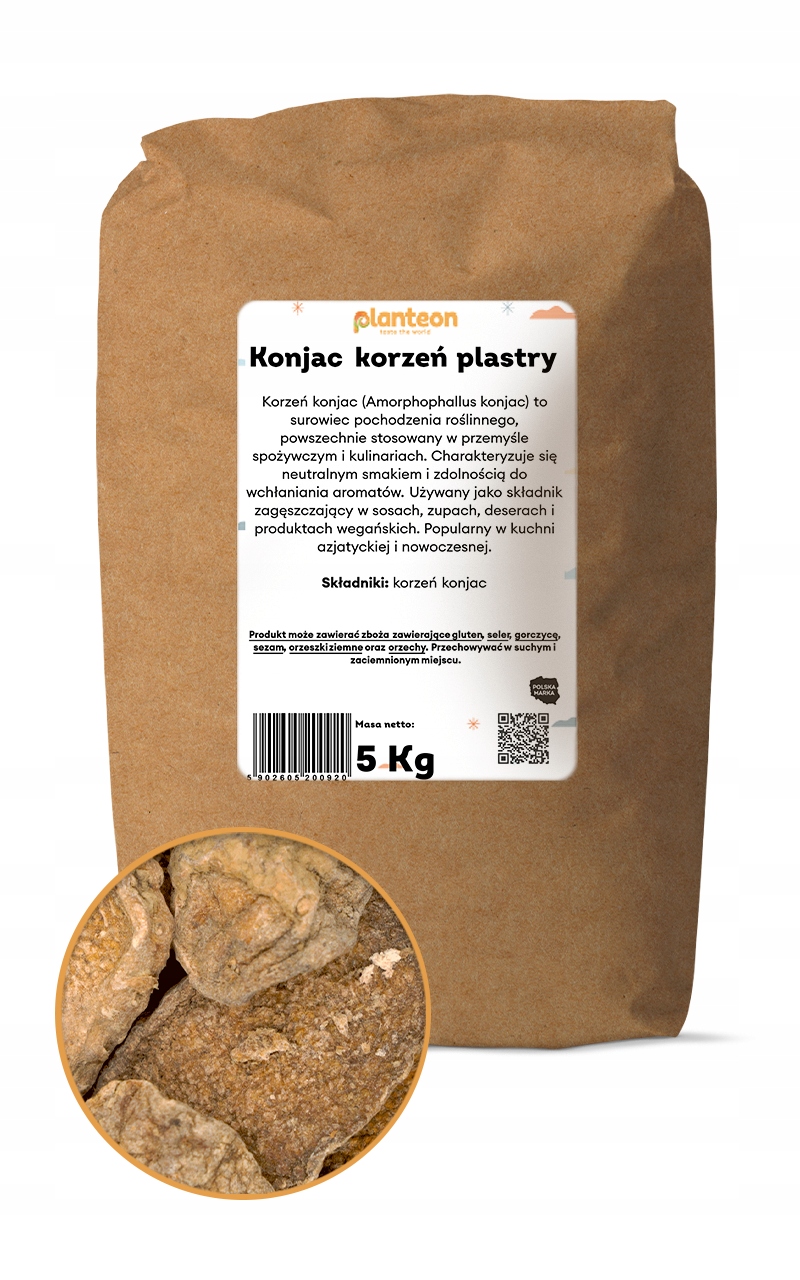 Levně Konjac kořen plátky kořen džřínu 5 kg veganská náhrada želatiny