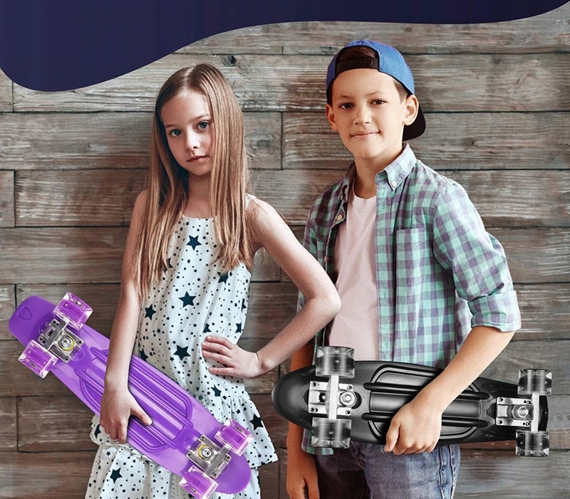 FISZKA DESKOROLKA DLA DZIECI ABEC-7 ŚWIECĄCE KOŁA LED SOLIDNA kolory Model DESKOROLKA FISZKA KOŁA LED RGB ŚWIECĄCA DLA DZIECI