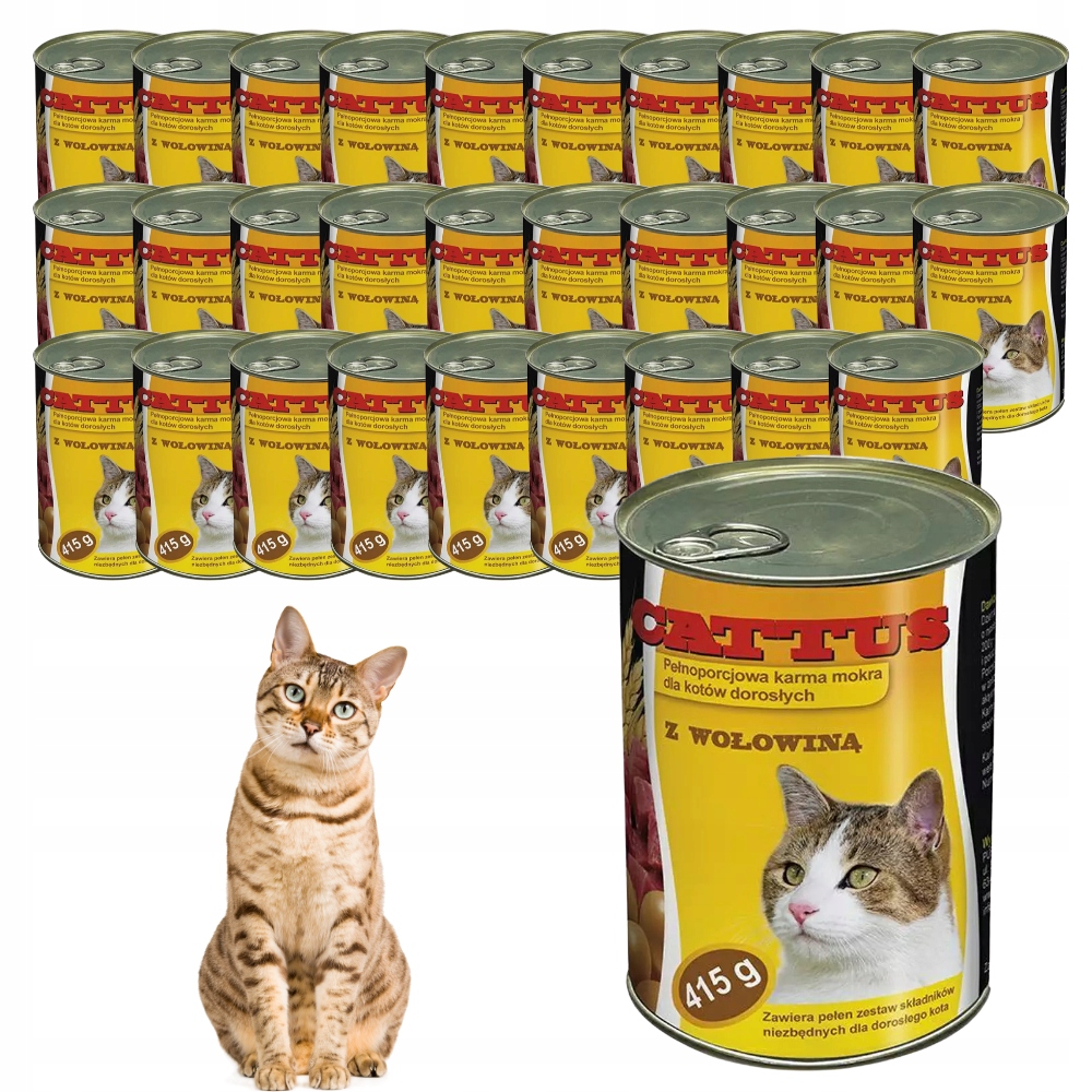 Levně Krmivo Mokré Pro Kočky S Hovězím Masem Kompletní Plechovka 415g 30ks