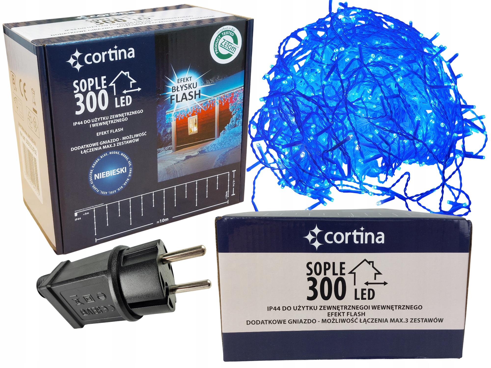 Vánoční Osvětlení Na Stromeček 300 Led Flash Venkovní Světelné Řetězy Modré rampouchy