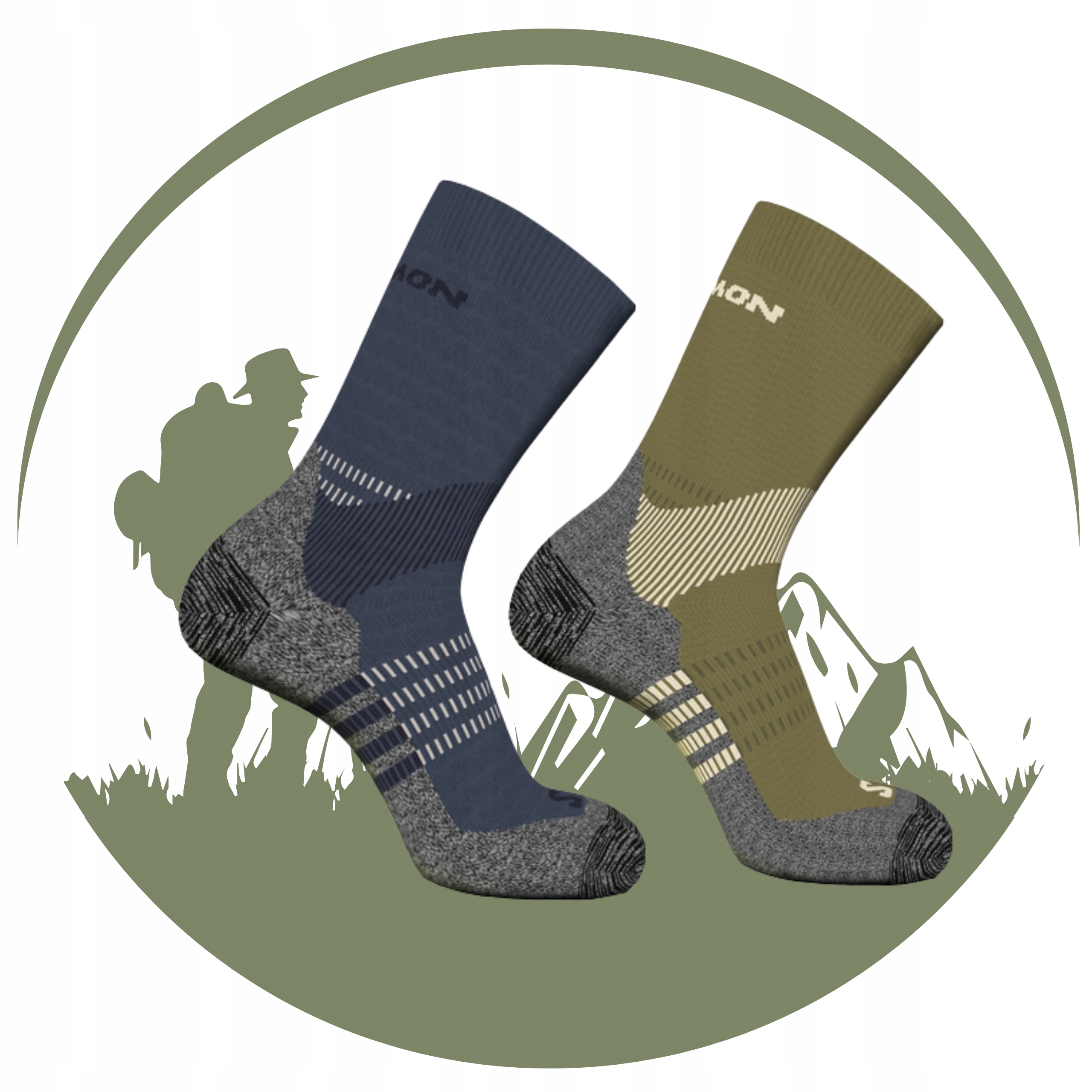 2x Skarpety Trekkingowe Salomon X Ultra Access Crew Wełna Merino 39-41