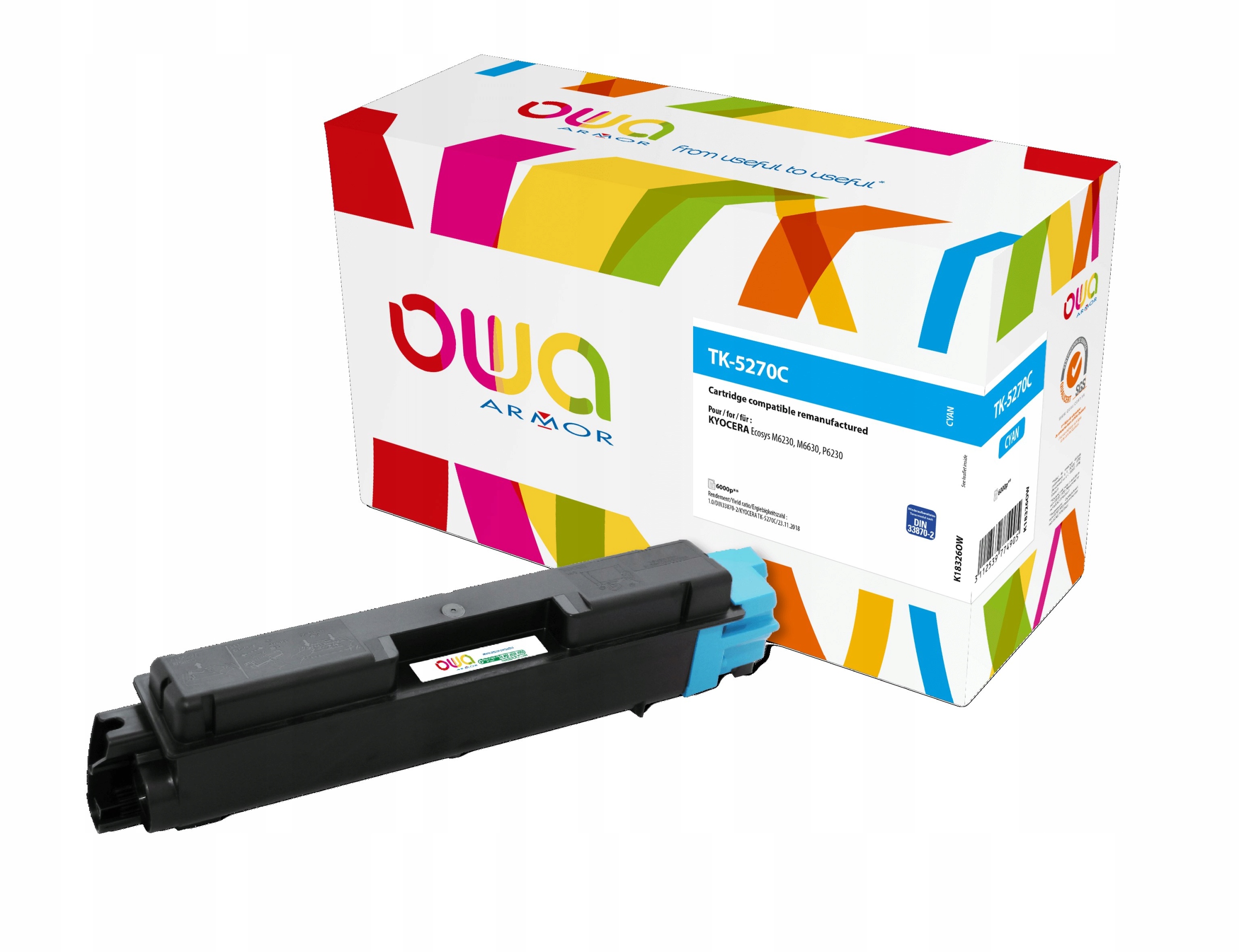 Owa Armor toner kompatibilný s Kyocera TK-5270C, 6000st, modrá/ cyan…