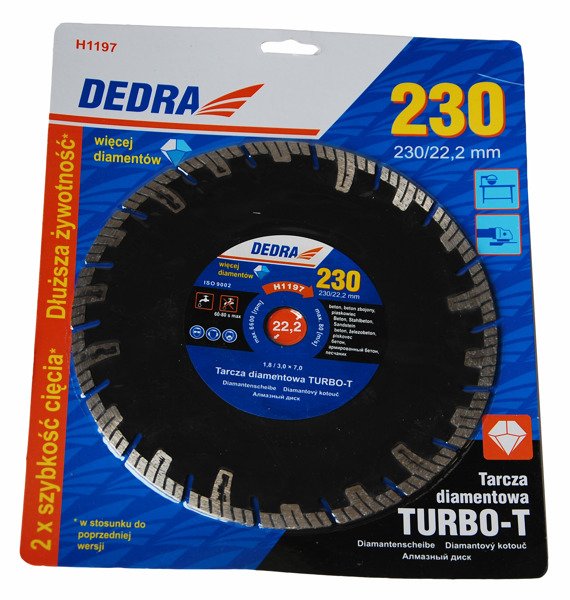 Diamantový kotouč Turbo-T pro řezání 230 mm Dedra