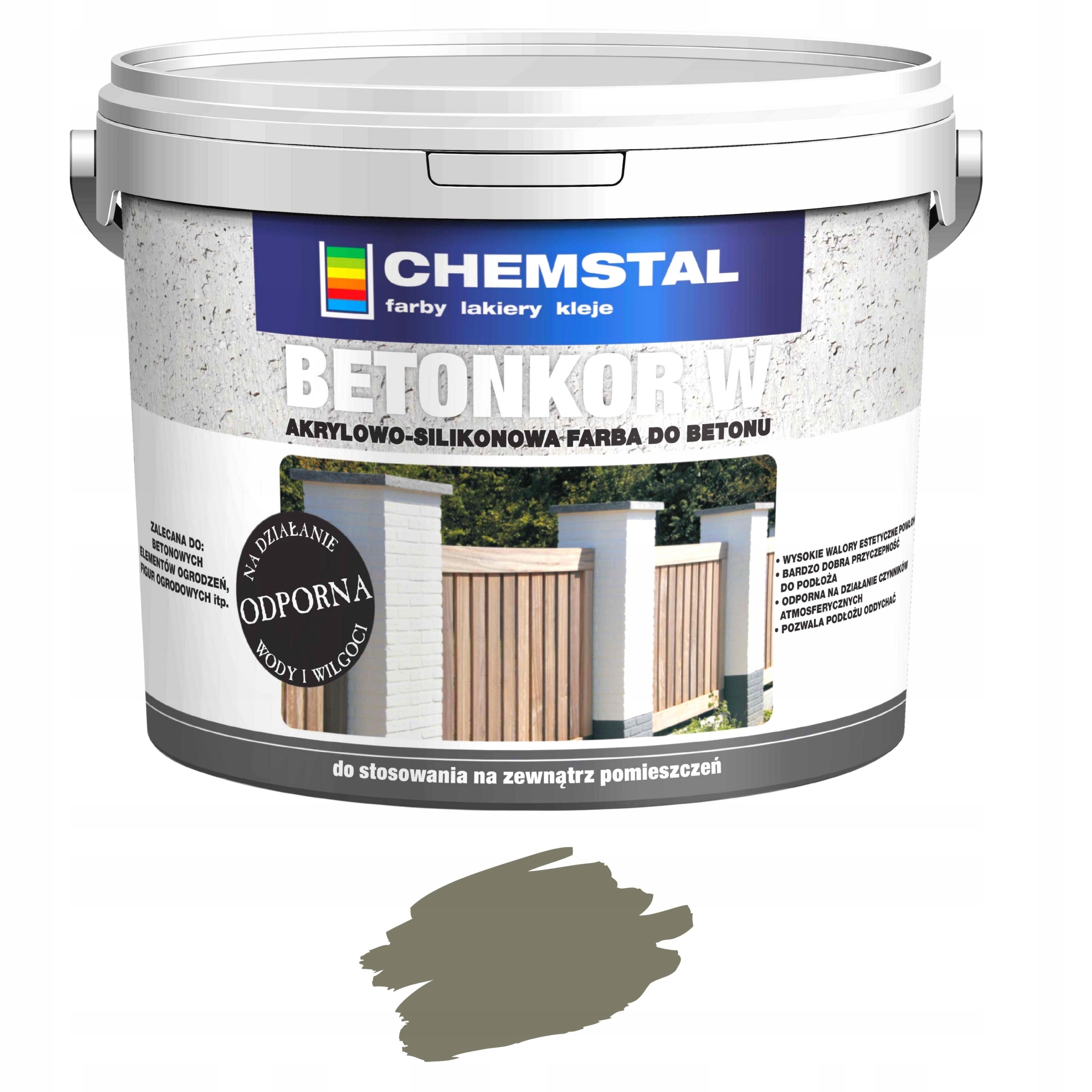

Farba do Betonu Ogrodzeń Betonkor W 5L szary