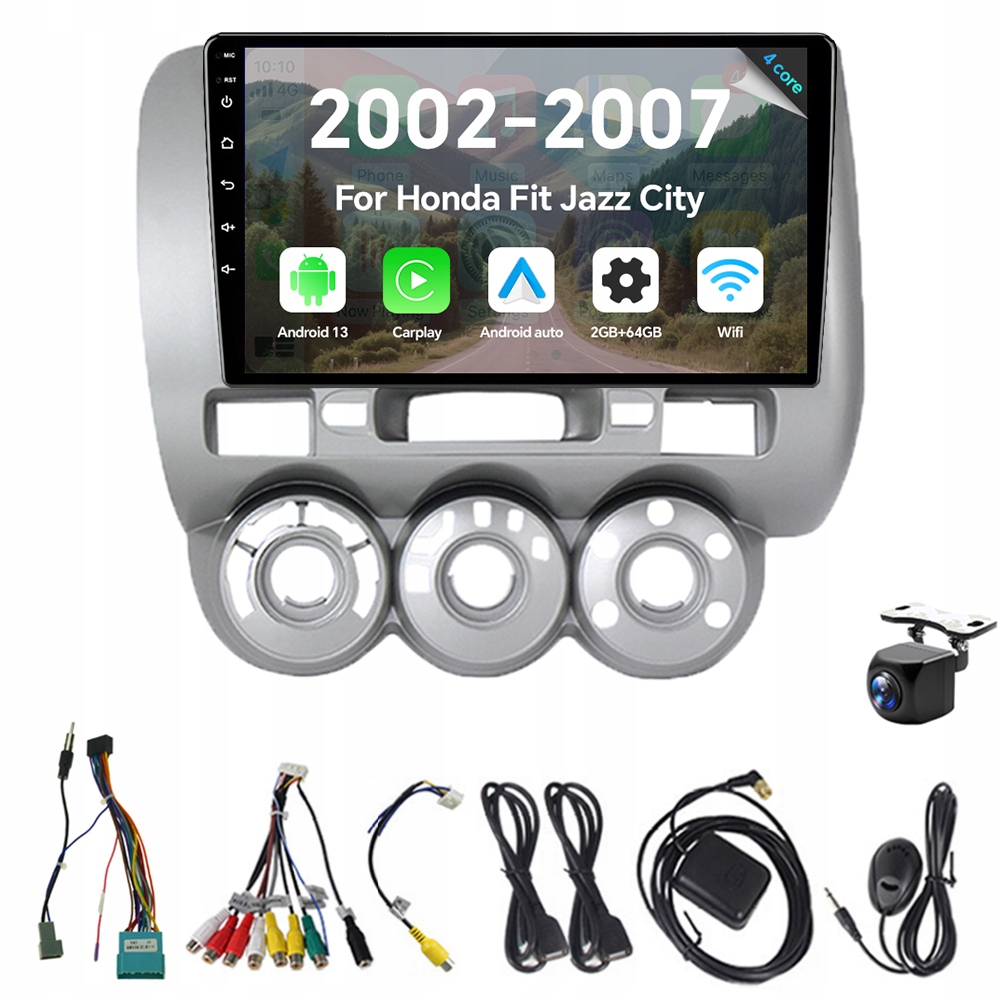 2Din Android 13 autorádio pre Honda Fit Jazz City 2002-2007 Carplay Gps