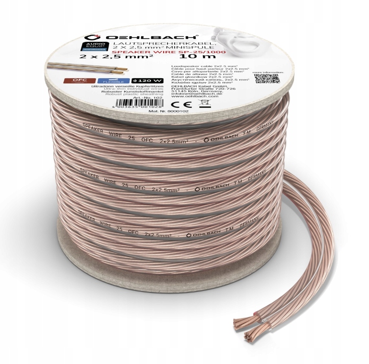 

Oehlbach 102 Speaker Wire SP-25 dł. 10m 2x2,5mm