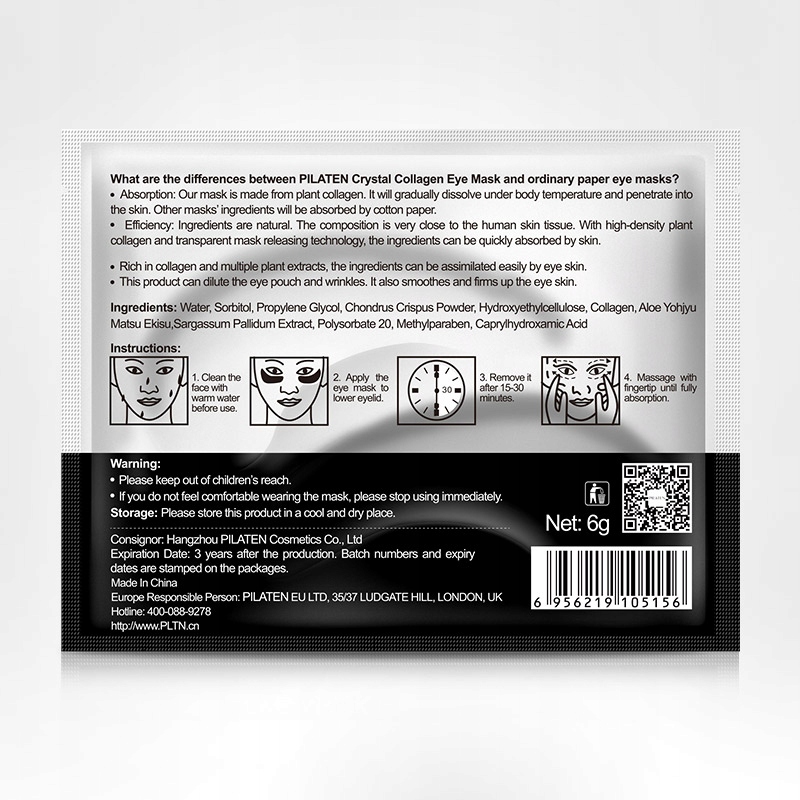 PILATEN PŁATKI KOLAGENOWE OCZY MASKA CRYSTAL 10SZT Postać żelowa