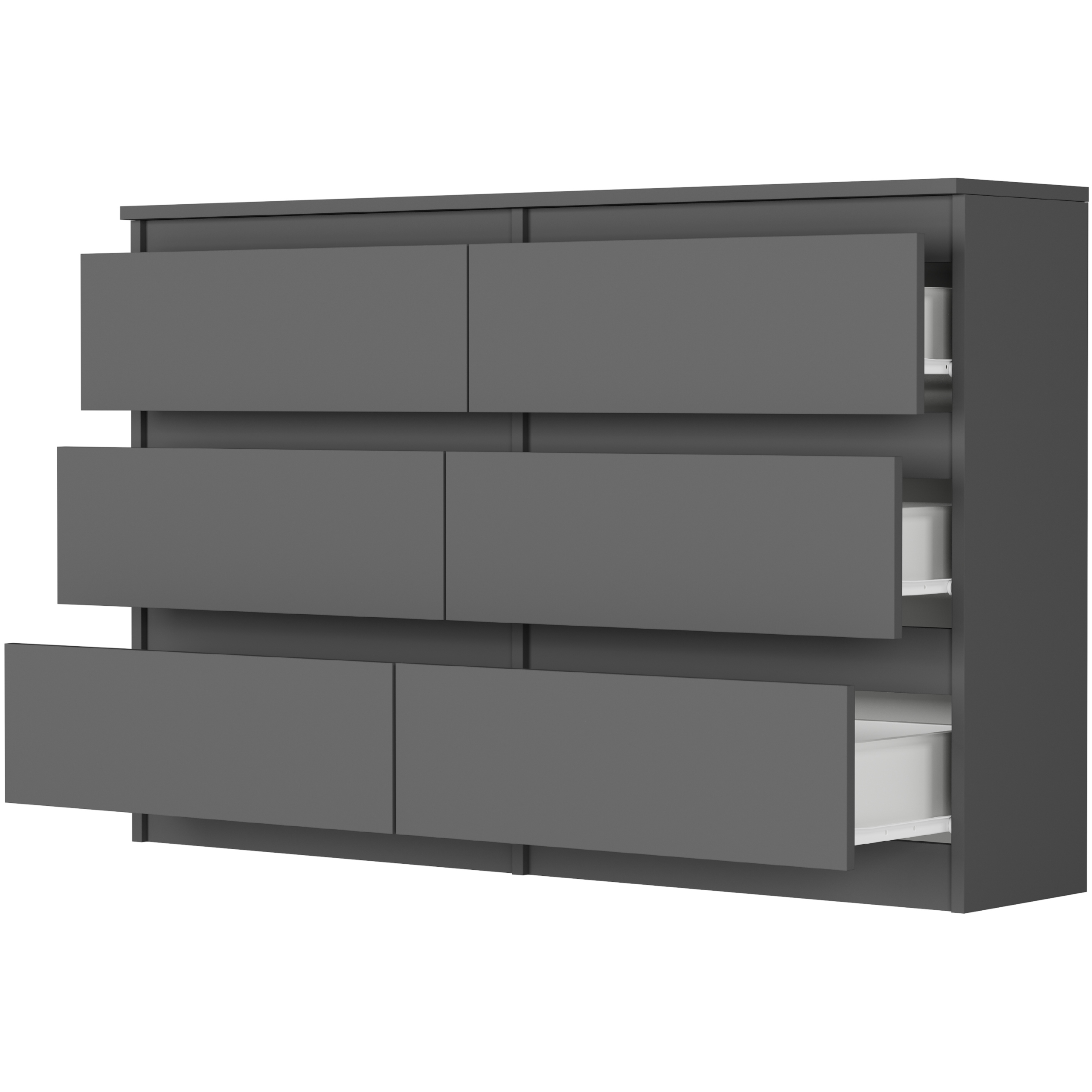 KOMODA 120CM SZAFKA 6 SZUFLAD R-120 ANTRACYT