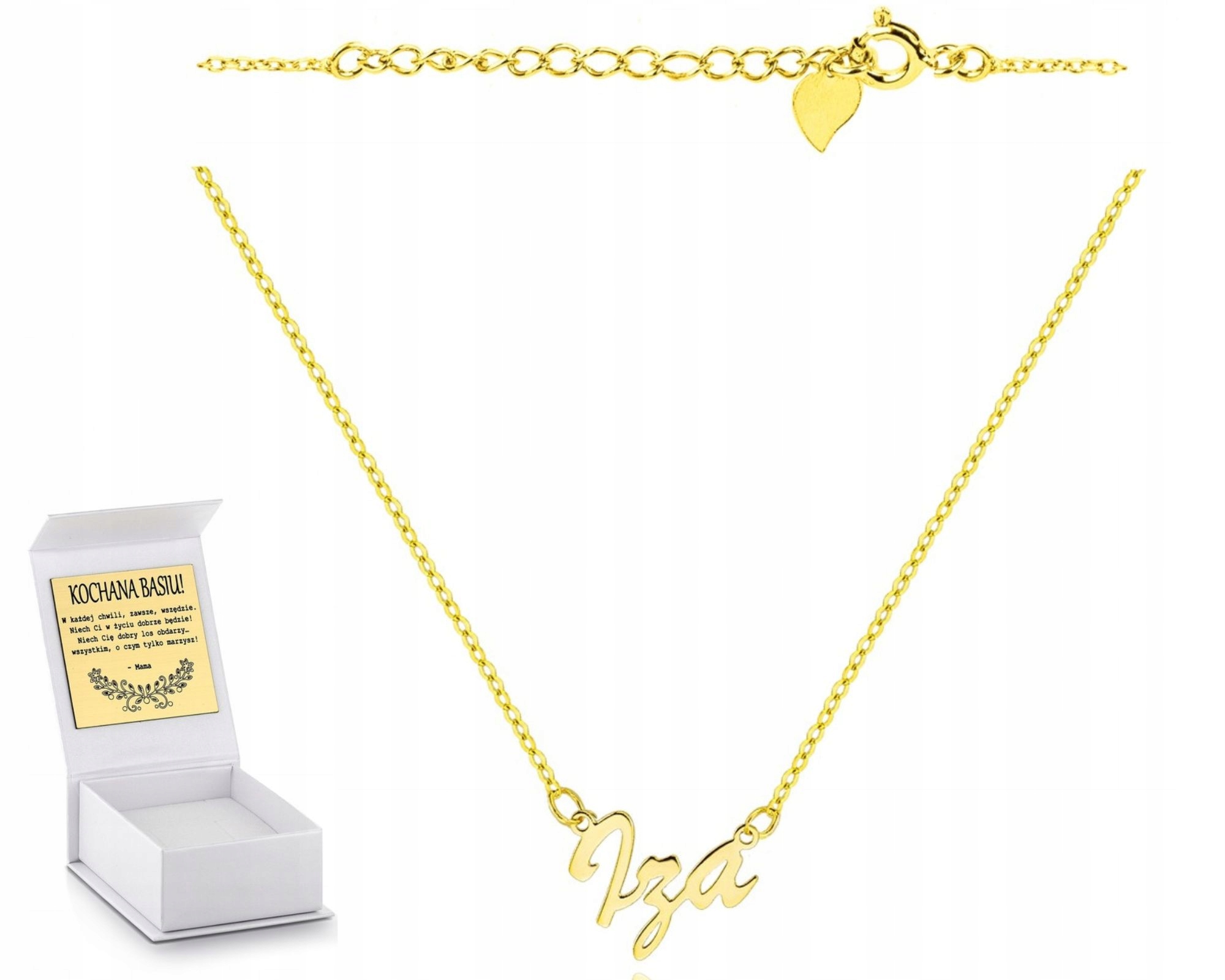Zlacený Náhrdelník Se Jménem Iza 925 Gravírování Dárek