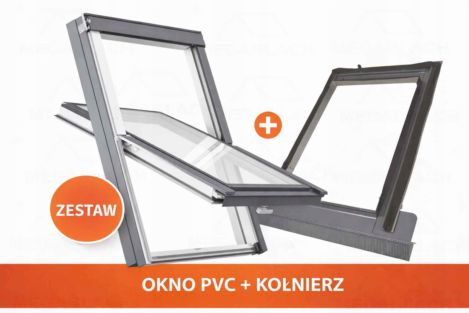 RoofLITE+ Trio Pvc 78x118 3 szybowe koł. uniw