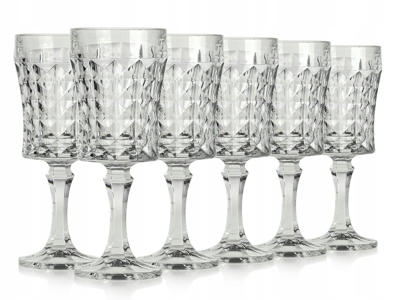 Kryštálové ťažké, pevné poháre na víno Bohemia Diamond 200 ml 6 ks