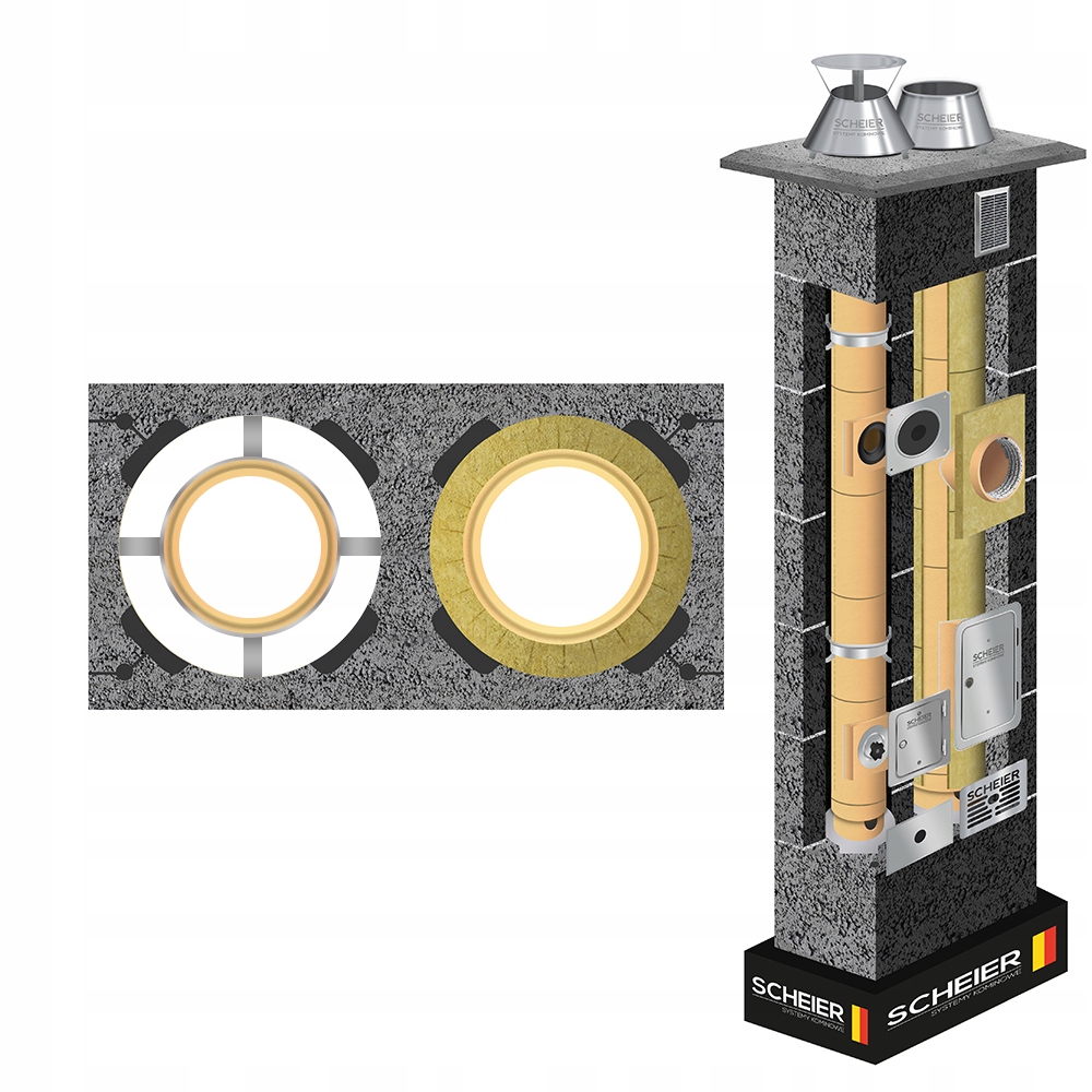 Komínový systém Uni Dual Turbo 200+100 9 m