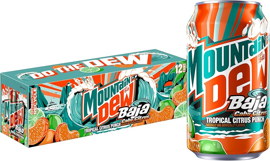 Mountain Dew Baja Cabo Citrus Punch355ml 12x Usa Karton Oryginał Limitowany