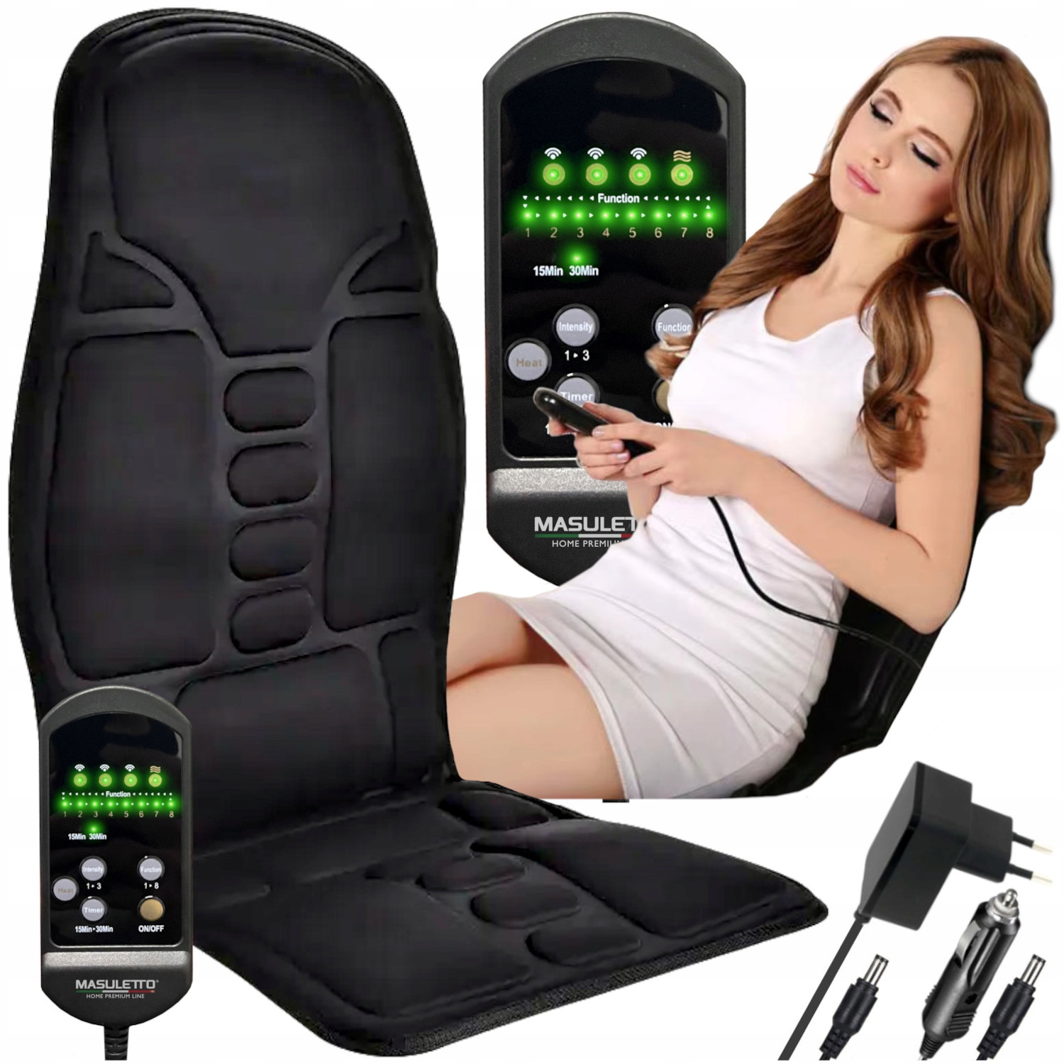 Mata Masująca Grzewcza do Samochodu Domu Biura Na Fotel Masażer Poduszka