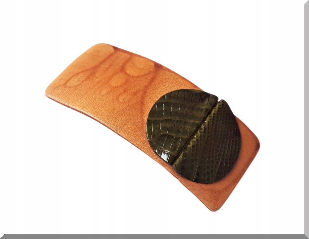 SK0362 Spona, Ručně Vyráběná Sponka Do Vlasů Z Kůže – Jedinečný Design!