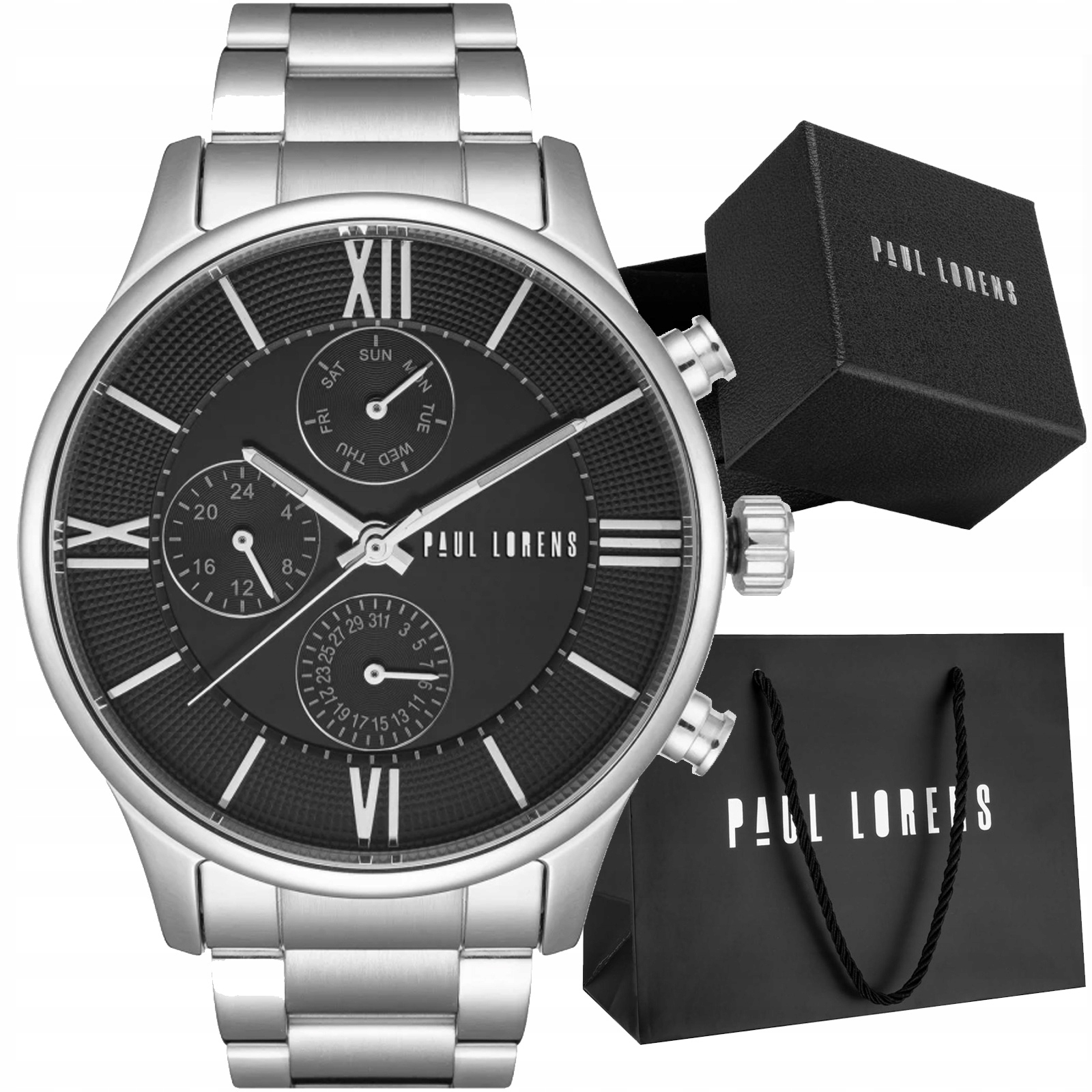 Pánské hodinky Paul Lorens 1C1 Ocelový Náramek s Datumovkou Box