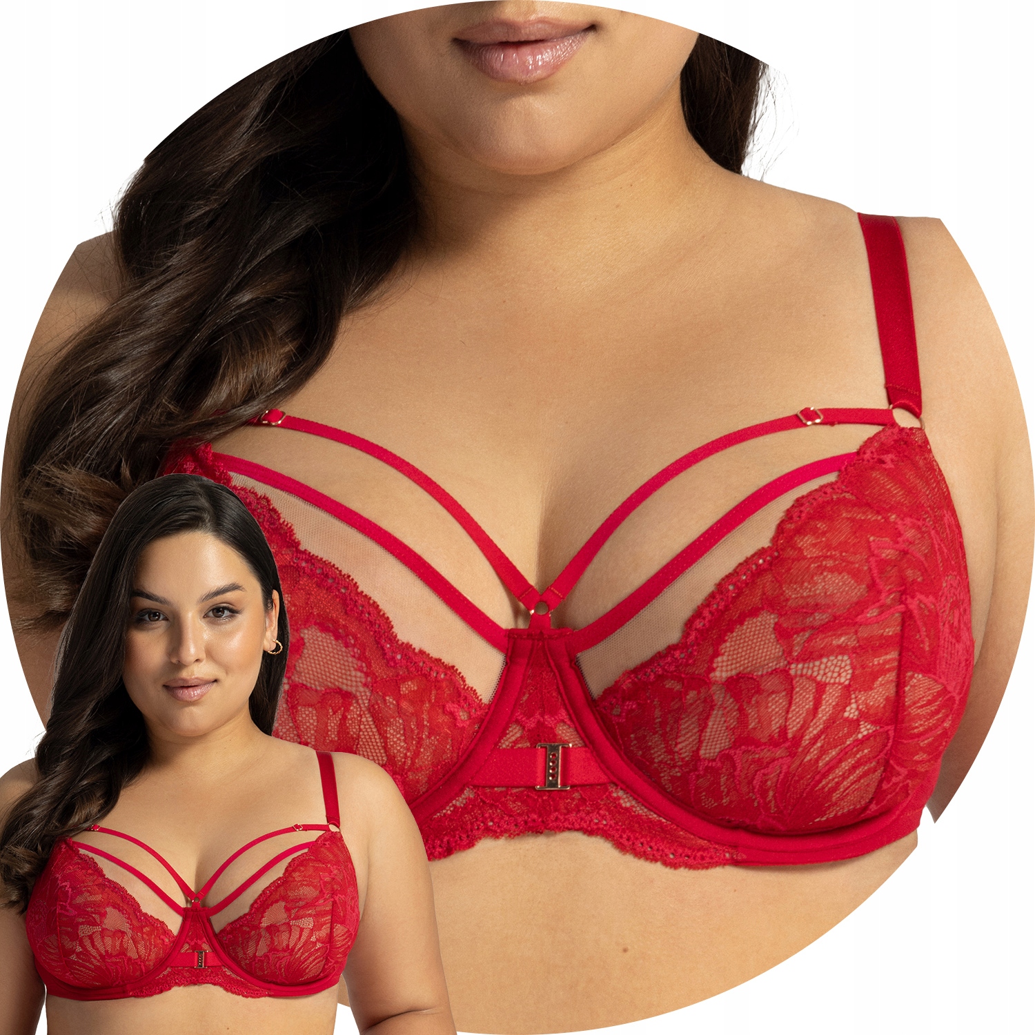 Ava 1824/1 Venus barbados krajka červená Měkká podprsenka 70J Soft