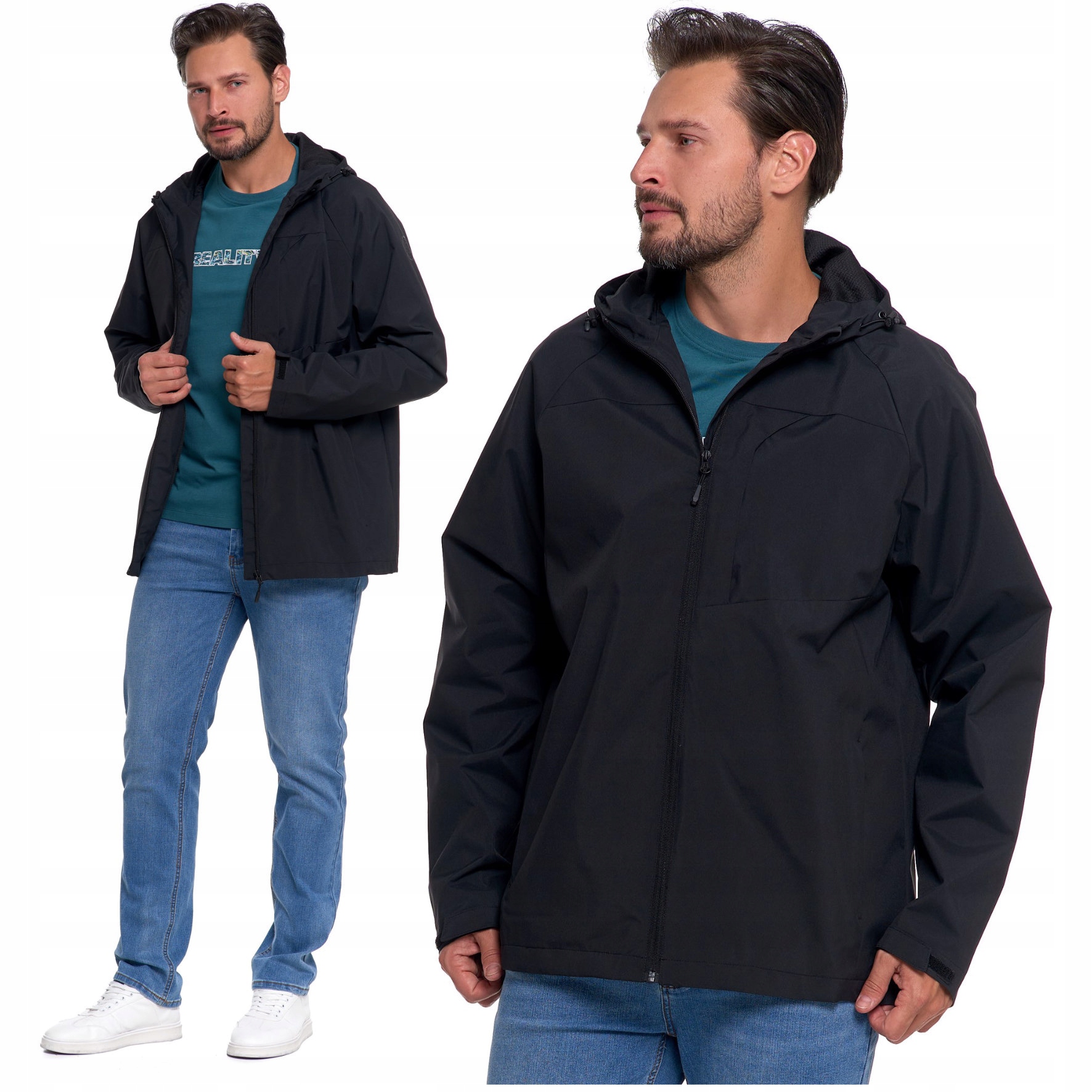 Přechodová Bunda Do Deště S Kapucí Unisex Moraj Černá XL